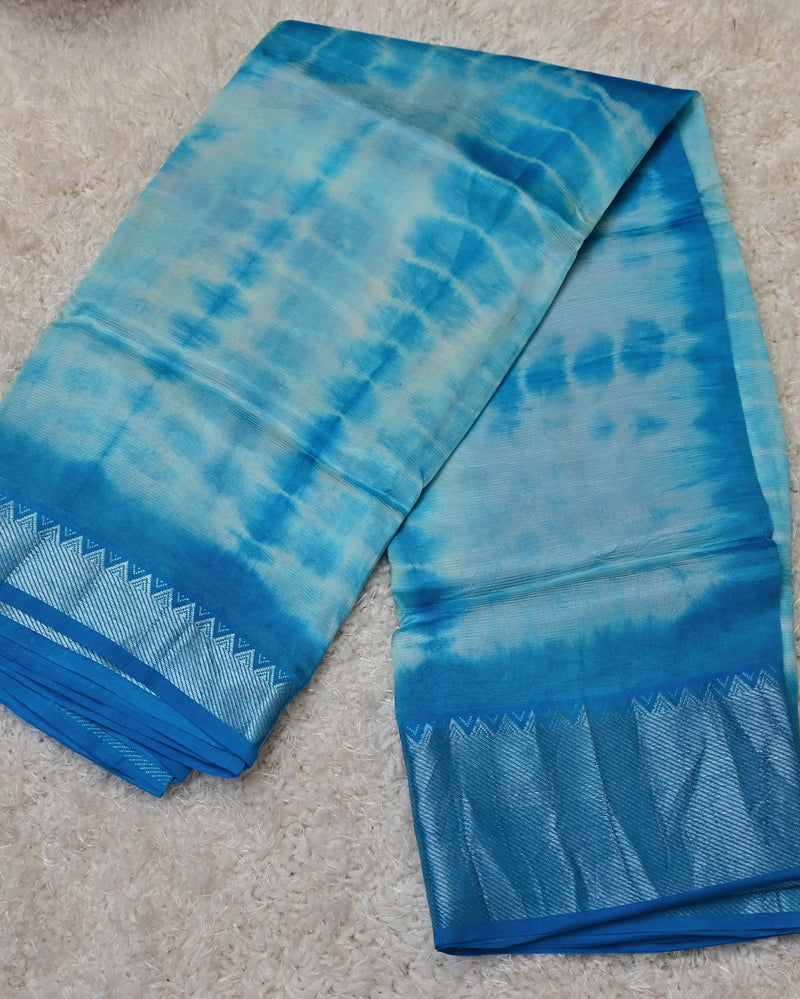 Neelanjali – Shibori Blue Mangalagiri Saree
