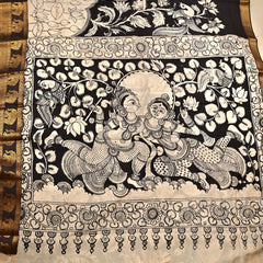 Gajamukta – Pure Bangalore Silk Pen Kalamkari Saree