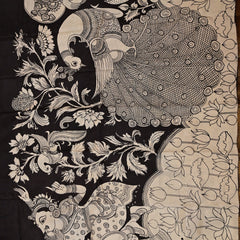 Gajamukta – Pure Bangalore Silk Pen Kalamkari Saree