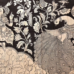 Gajamukta – Pure Bangalore Silk Pen Kalamkari Saree