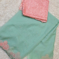 Vasanta – Pure Organza Saree in Mint Green with Net Sequin Blouse