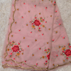 Anubhuti-Embroidered Organza Saree in Soft Pink with Statement Blouse