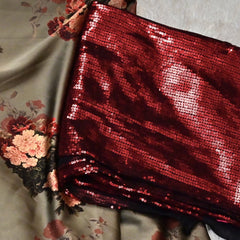 Vinni– Satin Saree with Ruffled Border and Contrast Sequin Blouse