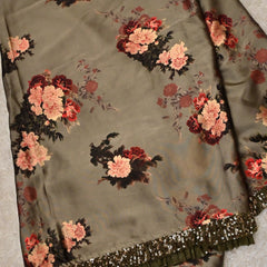 Vinni– Satin Saree with Ruffled Border and Contrast Sequin Blouse