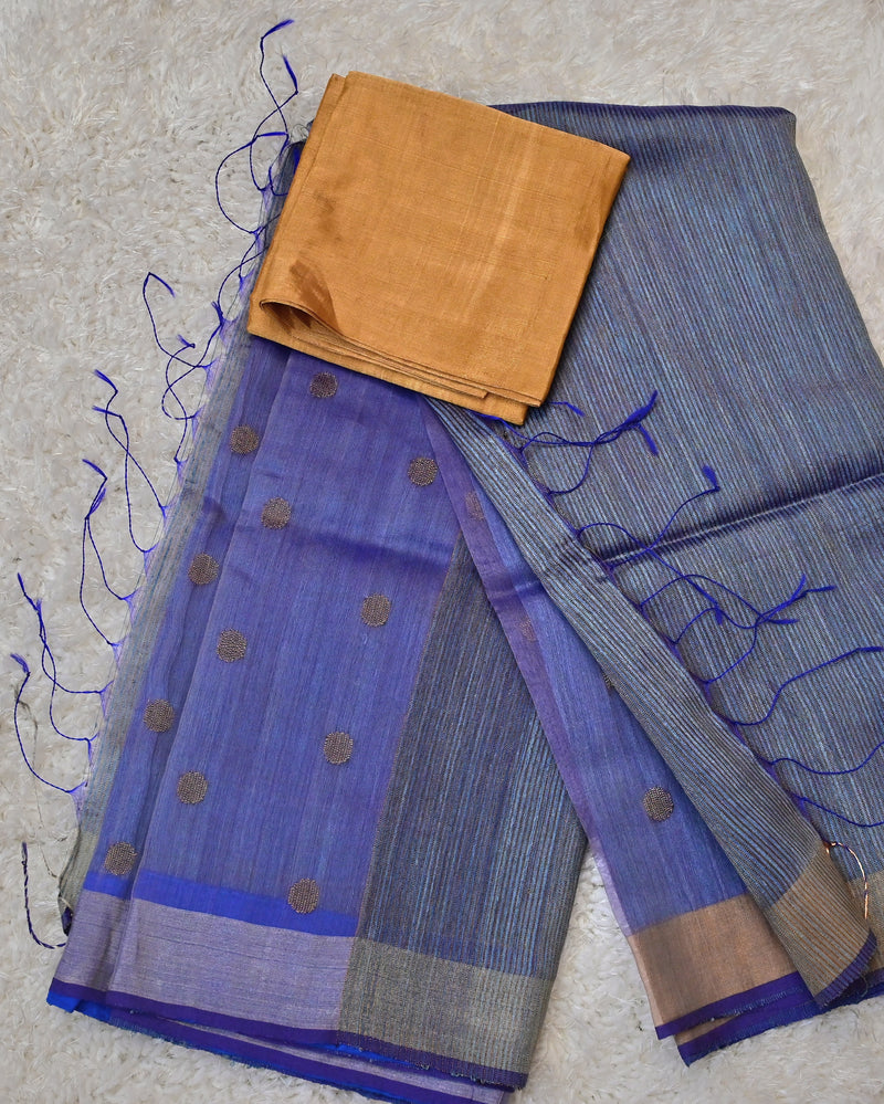 Satvi-Matka Silk Saree with Tissue Blouse