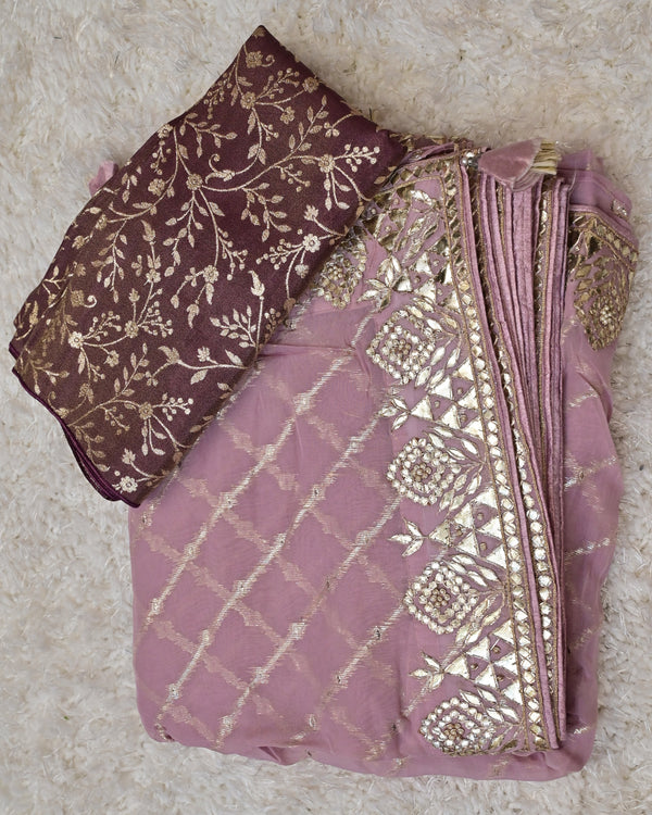 Kripya-Pure Georgette Saree with Banarasi Blouse