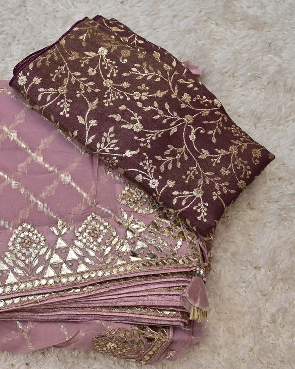 Kripya-Pure Georgette Saree with Banarasi Blouse