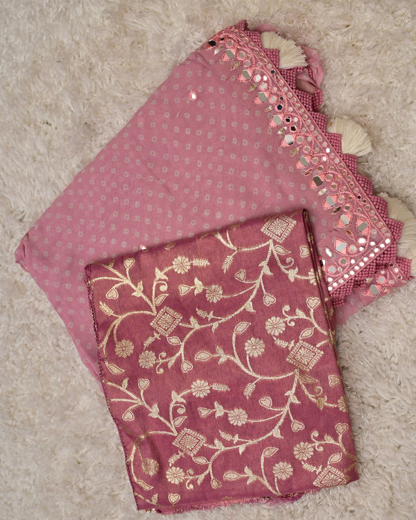 Manvi-Pure Georgette Saree with Banarasi Blouse