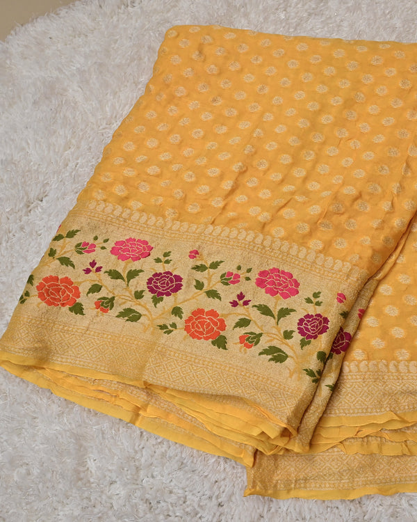 Raimya-Pure Georgette Saree with Meenakari Border