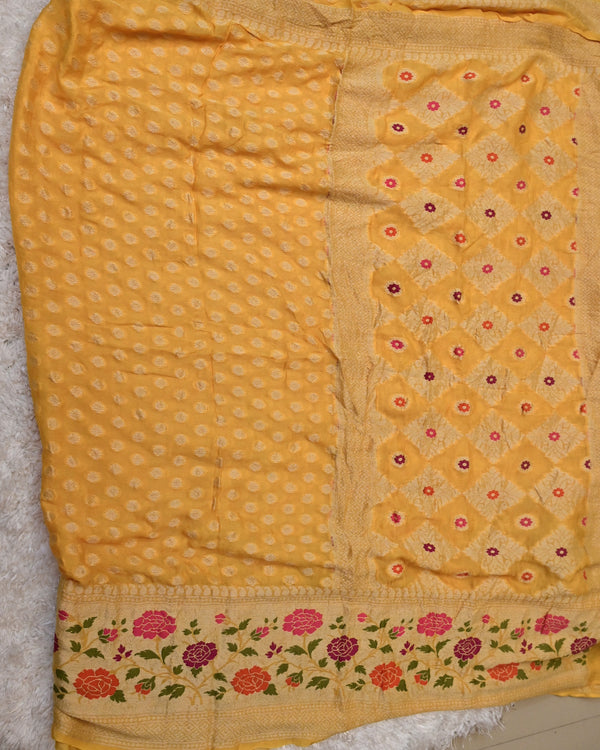 Raimya-Pure Georgette Saree with Meenakari Border