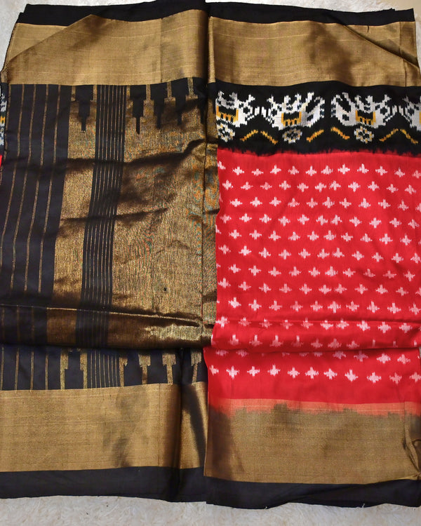 Radhvi-Pure Ikkat Saree with Hand-Embroidered Blouse