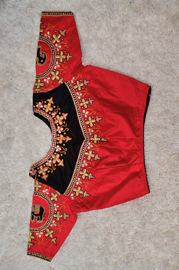 Radhvi-Pure Ikkat Saree with Hand-Embroidered Blouse