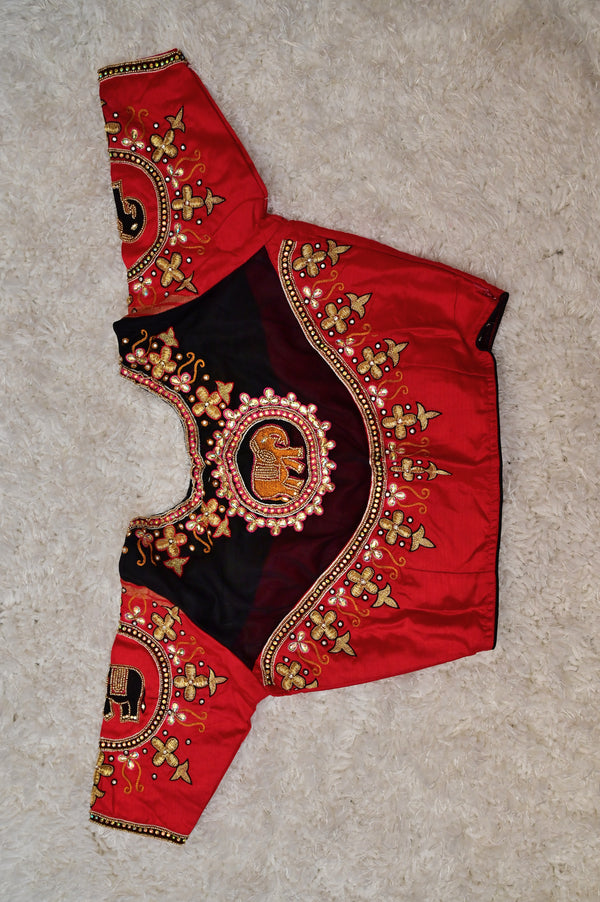 Radhvi-Pure Ikkat Saree with Hand-Embroidered Blouse