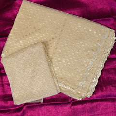 Nivriti – Pure Organza Saree in Ivory with Statement Net Blouse