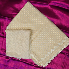 Nivriti – Pure Organza Saree in Ivory with Statement Net Blouse