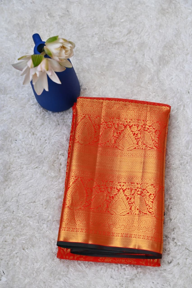 Classic Red Dharmavaram Silk Saree