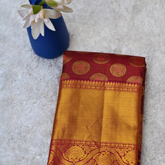 Royal Maroon and Blue Dhrmavaram Silk Saree