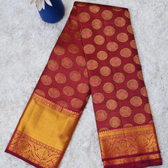 Royal Maroon and Blue Dhrmavaram Silk Saree