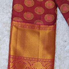 Royal Maroon and Blue Dhrmavaram Silk Saree