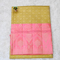 Pastel Pink & Gold Dharmavaram Silk Saree