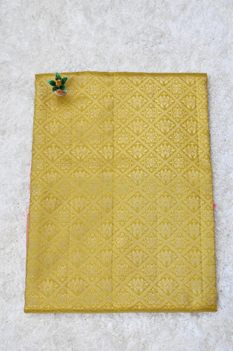 Pastel Pink & Gold Dharmavaram Silk Saree