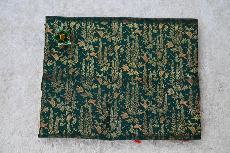 Emerald Green & Red Kanjivaram Saree