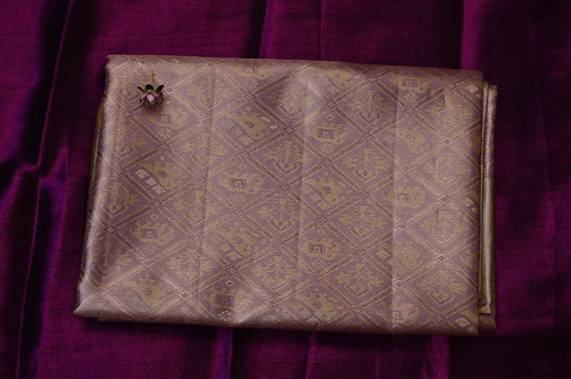 Plum & Gold Tissue Kanjivaram Saree