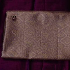 Plum & Gold Tissue Kanjivaram Saree
