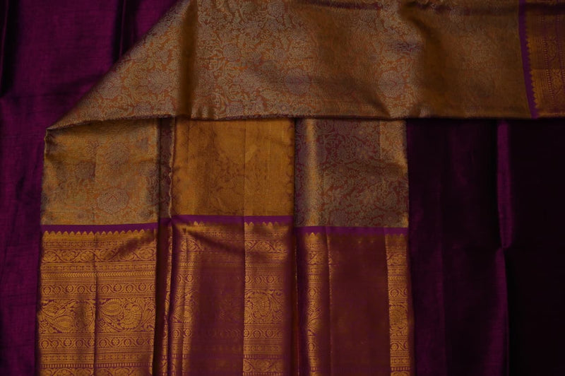 Off-White, Pink & Gold Contemporary Tissue Kanjivaram Saree
