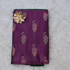 Vintage Venkatagiri Silk Saree – Plum & Emerald Green