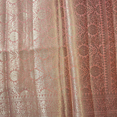 Tussar Saree with Vertical Zari Weaving and Rich Pallu