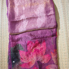 Premium Crepe Saree wuth Digital Print and Cutdana work
