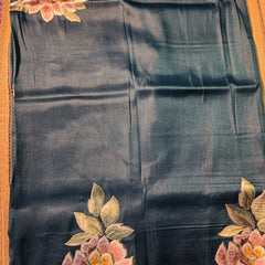 Pure Tissue Saree with allover Applique work
