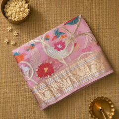 Pure Kota Doria Saree with Jaal Weaving