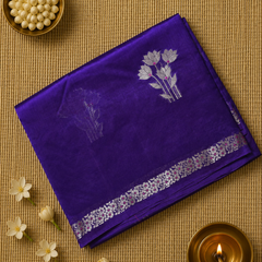 Pure Raw Green Mango Saree with Rich Pallu