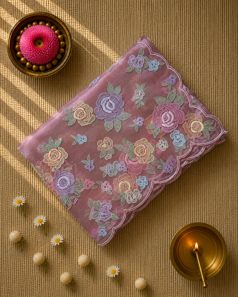Organza Tissue Saree with Pretty Florals