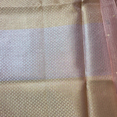 Kota Tissue Saree with Sona Rupa Zari and Scallop Border