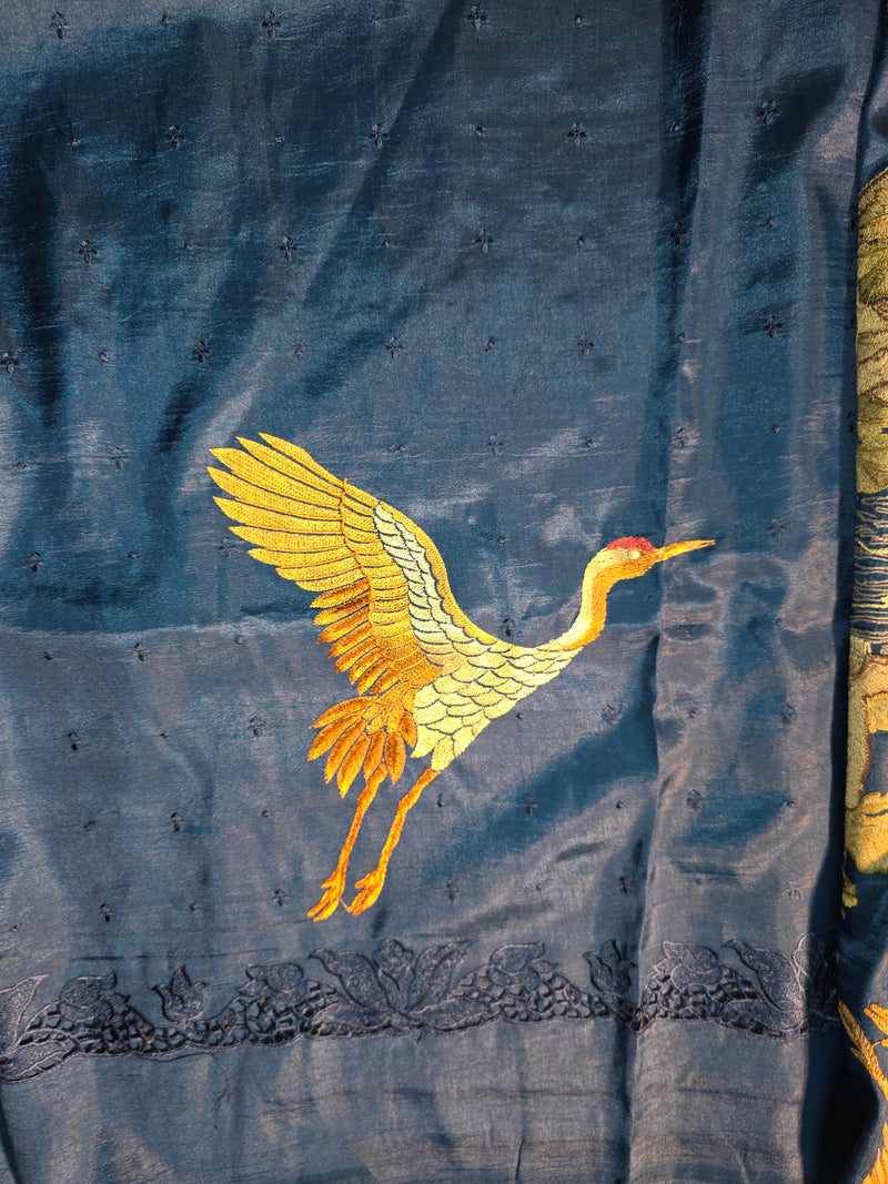 Pure Raw Silk Saree with Embroidery