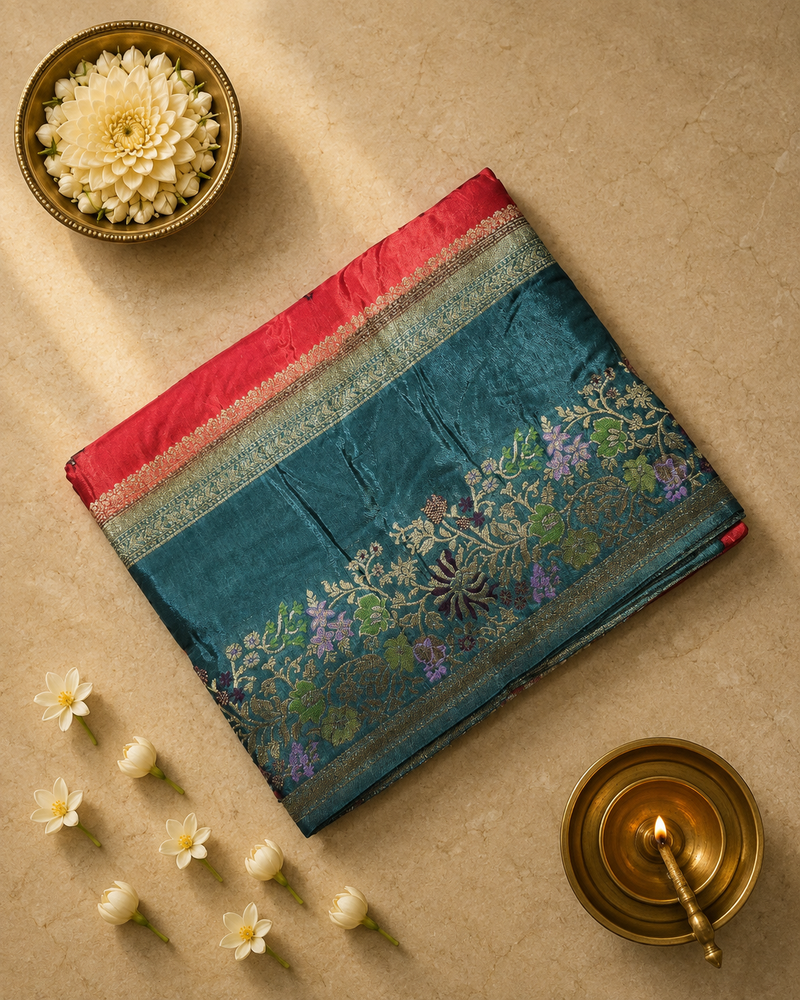 Pure Viscose Saree with Traditional Weaving and Gap Border