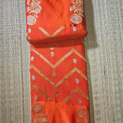 Crepe Saree with Contrast Blouse , Rich Pallu and Satin Border