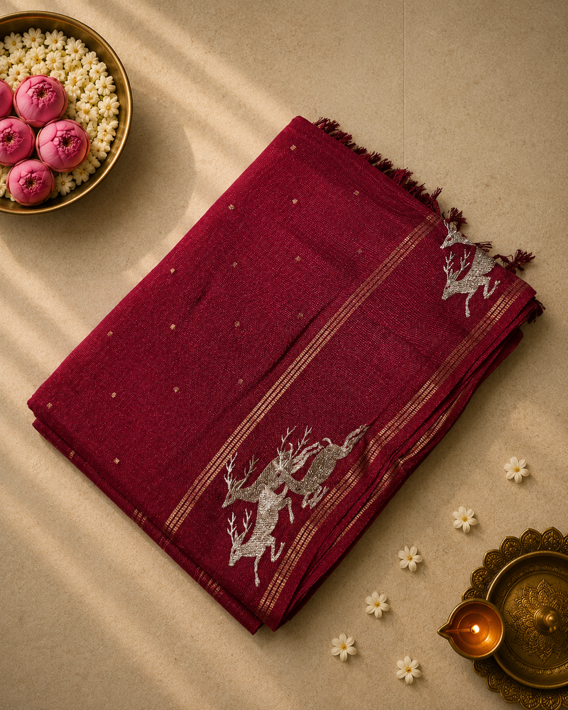 Tussar Silk with Embroidery