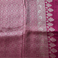 Maroon Tussar Gorgette Saree with all over woven motifs