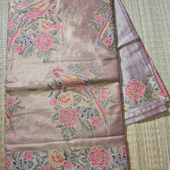Pure Kora TissueSaree with Exquisite Petit Point Embroidery