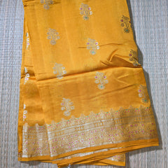 Pure Kora Silk Saree in Prisitine Yellow