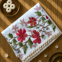 Crush Tissue Saree with Floral Embroidery