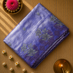 Banarasi aTissue Saree with Floral Embroidery