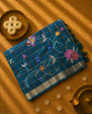 Pure Handloom Tussar Saree with Petit Point Embroidery all over
