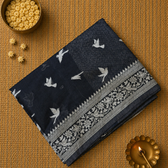 Pure Muslin Cotton Jamdani Saree with Rich Pallu