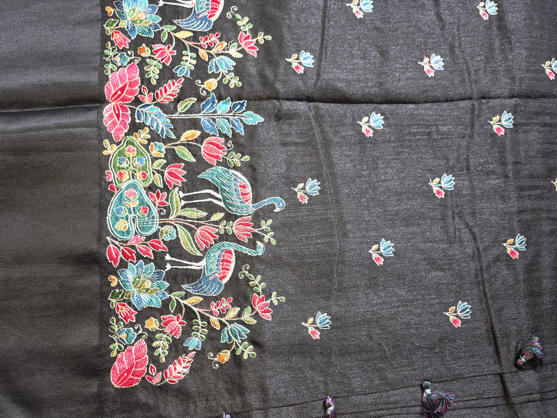 Tussar Linen Saree with Stunning Embroidery