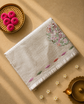 Pure Raw Silk Saree with 10 inch German Silver Border and Petit Point Work